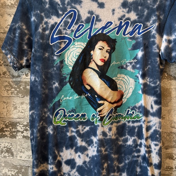 Tops - Blue Tie-Dye Selena Graphic T-Shirt